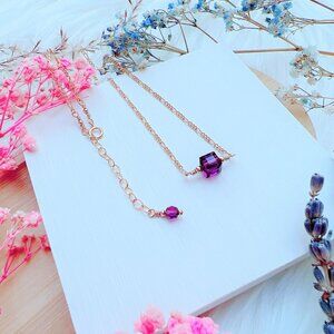 14k Gold-Filled Crystal Cube Necklace | Handmade in BC